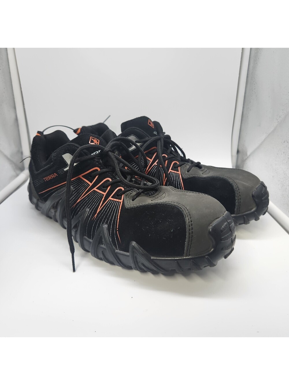 Terra Men's Composite Toe Safety Work Shoes CSA Black Orange Size 10.5 EH